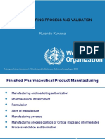 MANUFACTURING PROCESS VALIDATION AND CONTROL