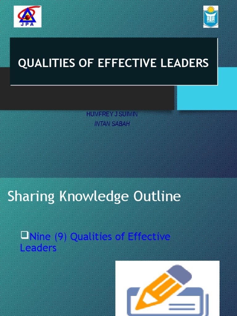 Lecture - Qualities of Effective Leaders | PDF | Leadership | Action ...
