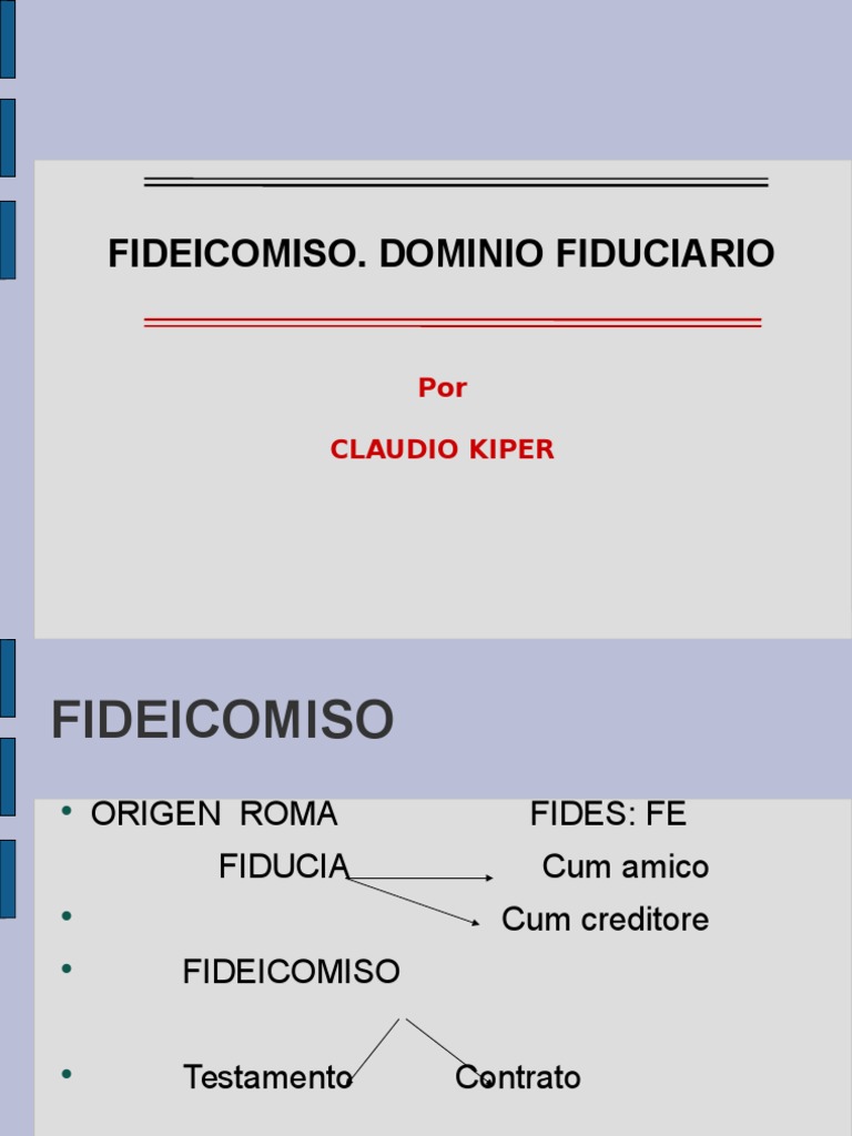 Clases y Características del Fideicomiso | PDF | Ley de fideicomiso | Pagos