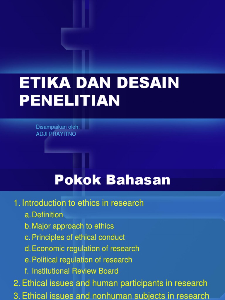 Ethics in Research Design Overview | PDF | Institutional Review Board ...