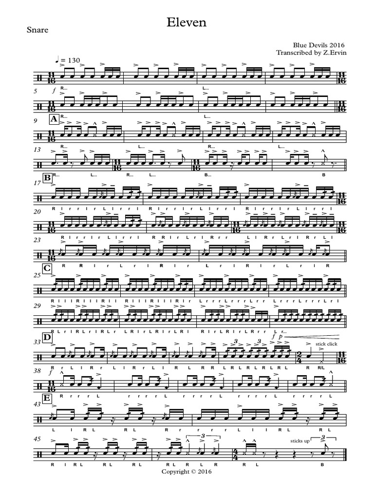 Eleven Snare Transcription Affaires
