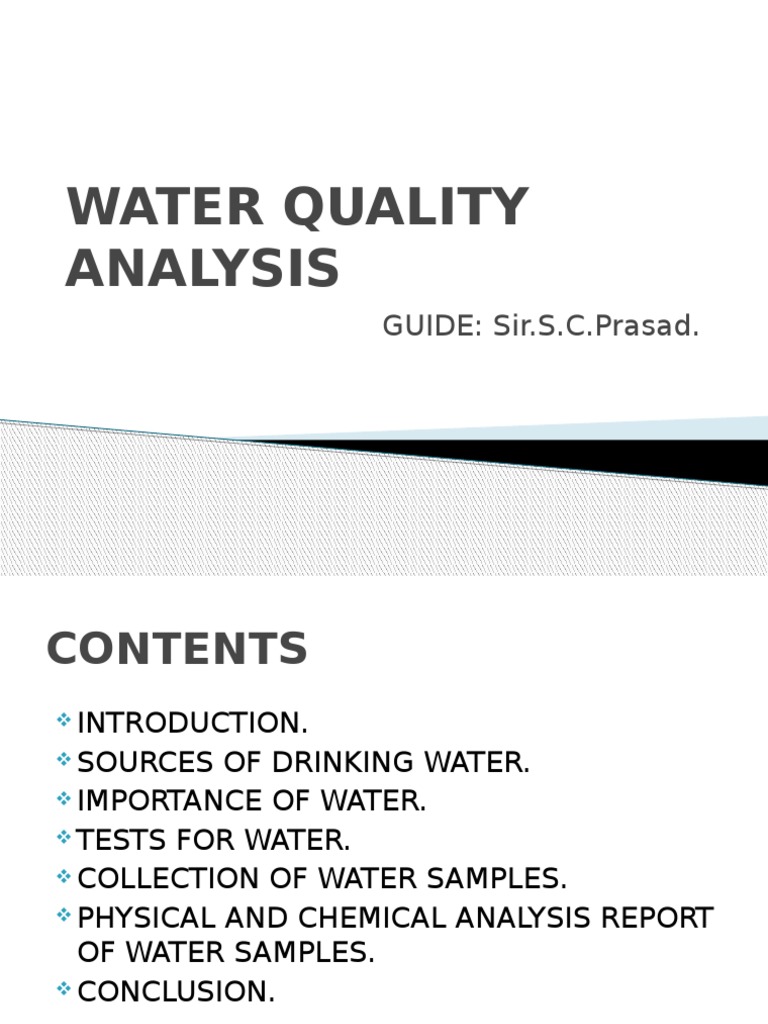 Water Quality Analysis Guide | PDF | Water Quality | Properties Of Water
