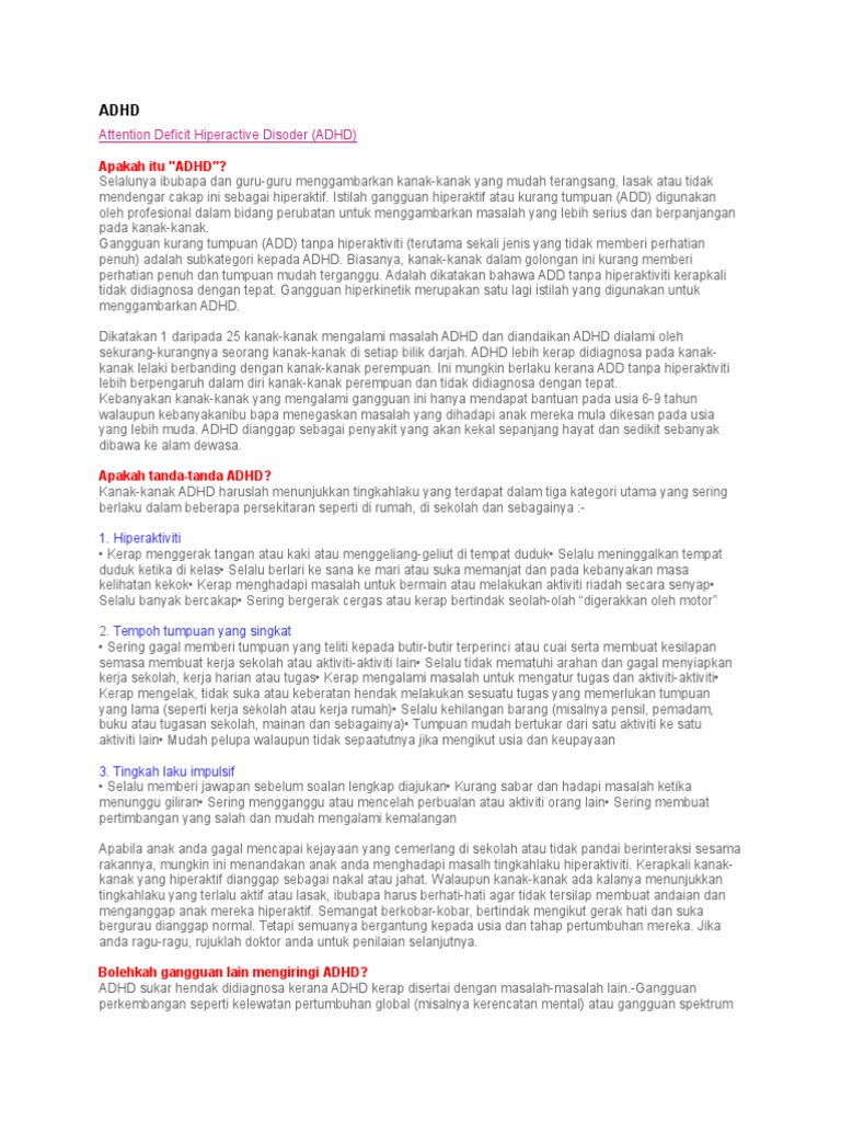 Adhd Pdf