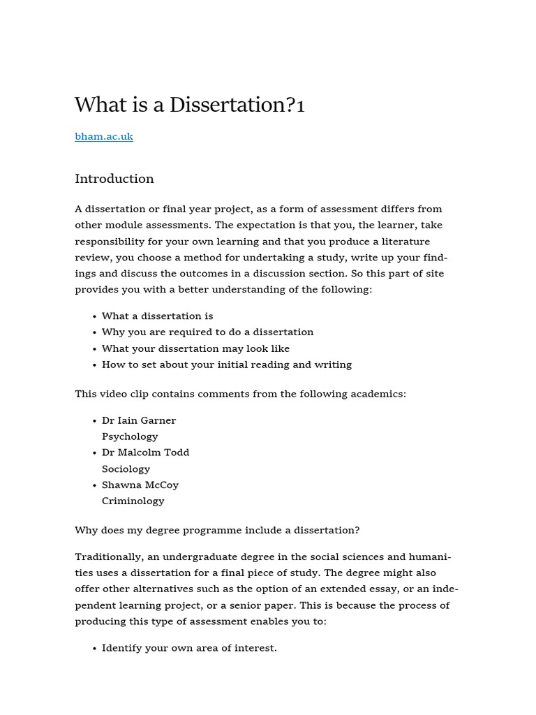 what is dissertation pdf