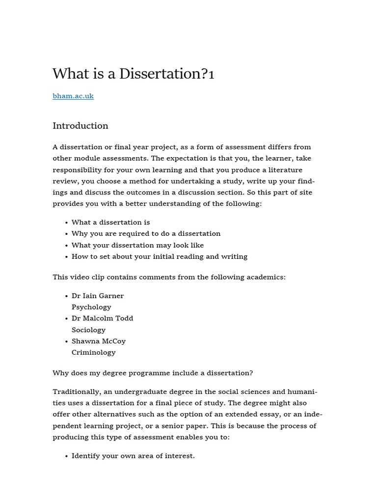 what is a dissertation