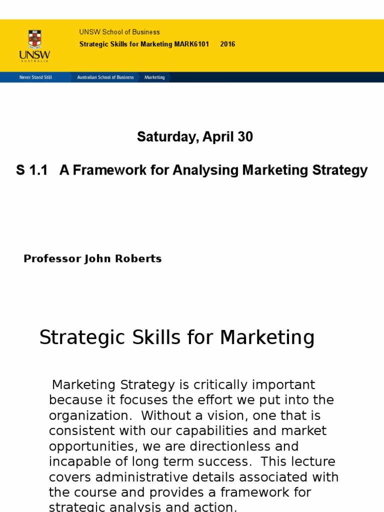 Strategic Marketing Course Overview | PDF | Strategic Management ...