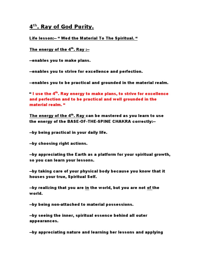 Spiritual Growth with the 4th Ray | PDF | Soul | Self
