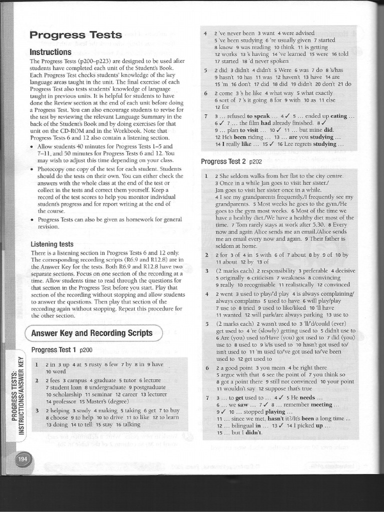 Face2face Upper Intermediate Progress Test | PDF