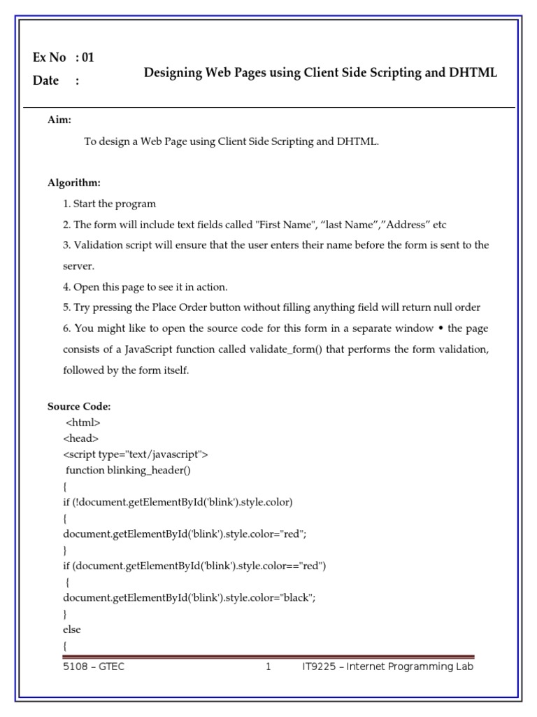 Ip Lab New PDF | PDF | Xhtml | Dynamic Web Page