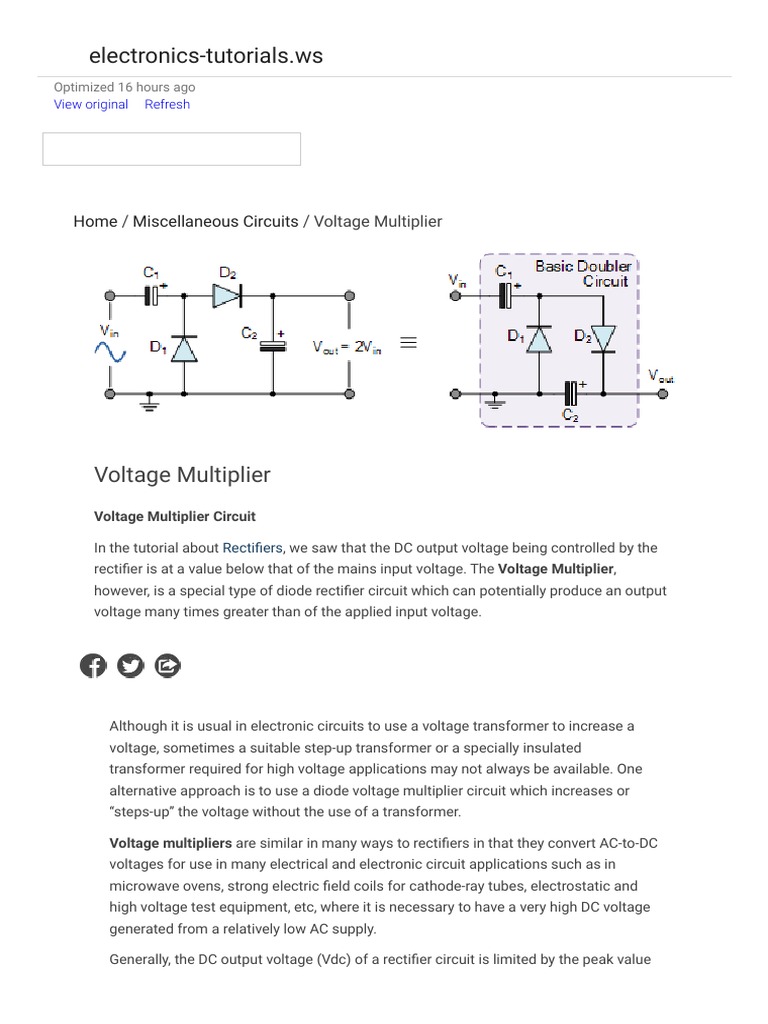 Voltage Multiplier and Voltage Doubler Circuit PDF Capacitor