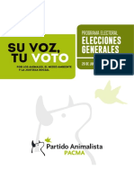 Programa Electoral PACMA 2016