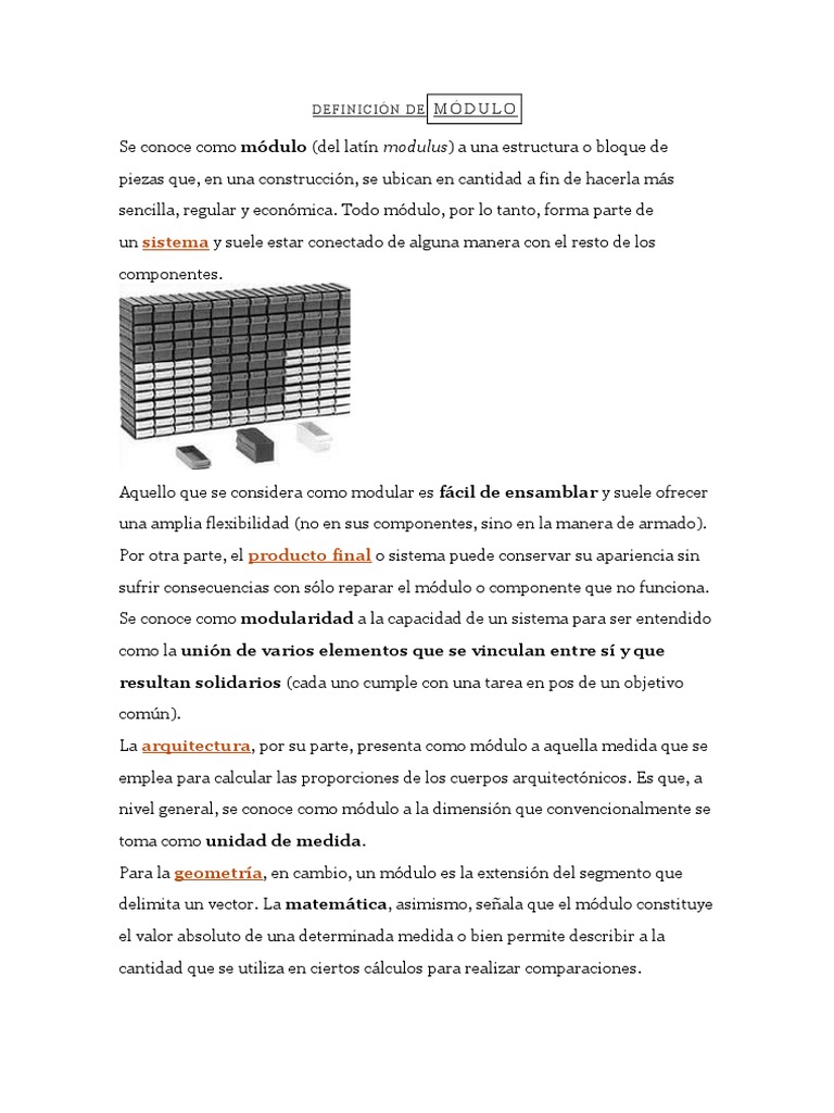 Definicion de Modulo | PDF | Programación de computadoras | Programa de ...