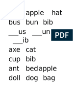 Axe Apple Hat Bus Bun Bib - Us - Un - Ib Axe Cat Cup Bib Ant Bedapple Doll Dog Bag