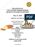 Nelsonville Volunteer Firefighters Benefit Spaghetti Dinner May 21, 2010