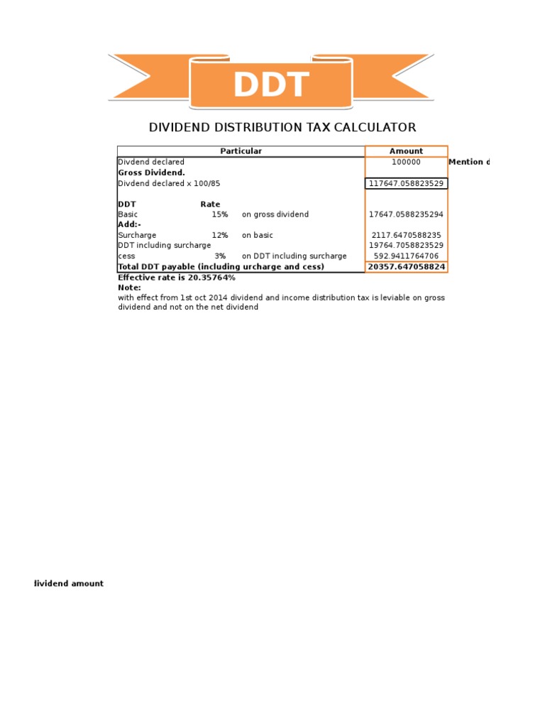 Dividend Tax Calculator Guide | PDF | Business | Finance & Money Management