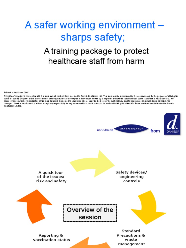 A Safer Working Environment Sharps Safety A Training Package To