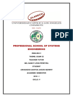 Professional School of Systems Engineering English I Exam II