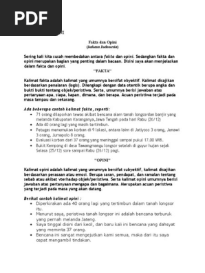 Fakta Dan Opini