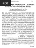 Factors Affecting Non-Performing Loans: Case Study On Development Bank of Ethiopia Central Region