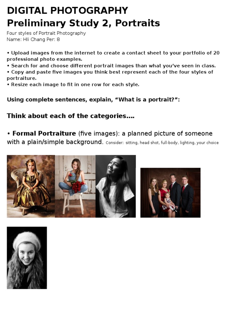 Preliminary Study Portraiture 3123 | PDF | Self-Improvement