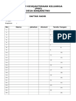 Daftar Hadir PKK