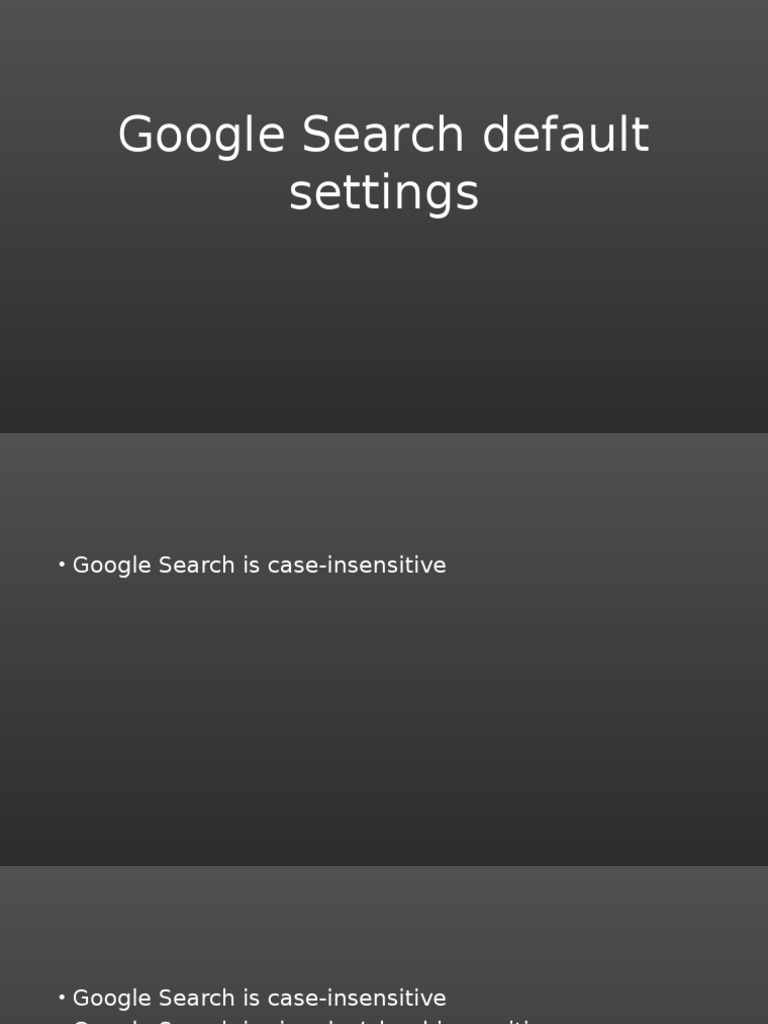 Google Search Default Settings Explained | PDF | Career & Growth