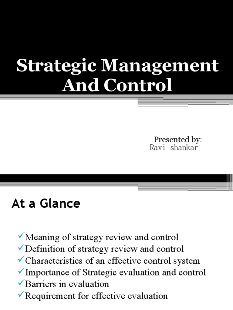 Strategic Management and Control | PDF
