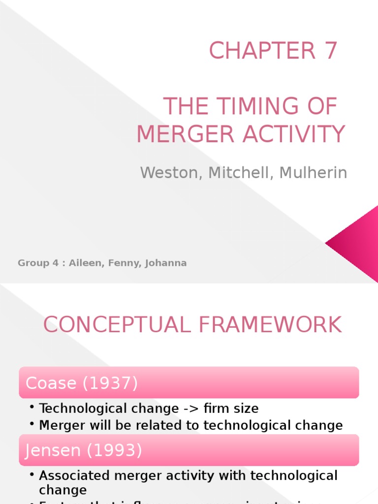 Timing and Trends in Merger Activity | PDF | Takeover | Mergers And ...