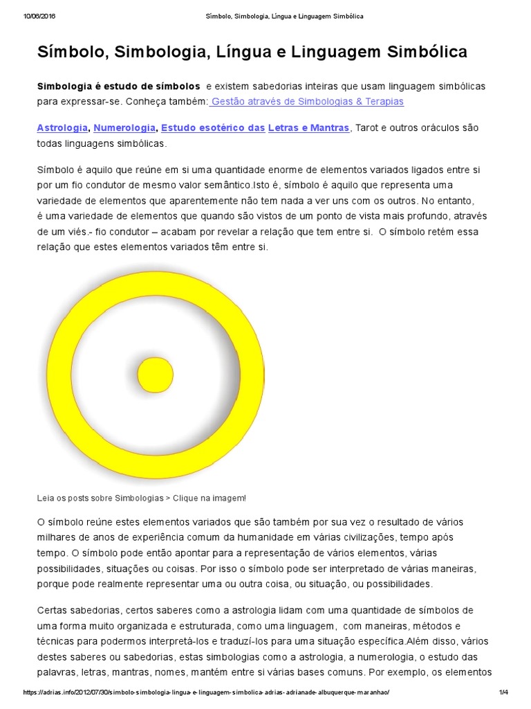 Simbologia e Linguagem dos Símbolos | PDF | Astrologia | Símbolos