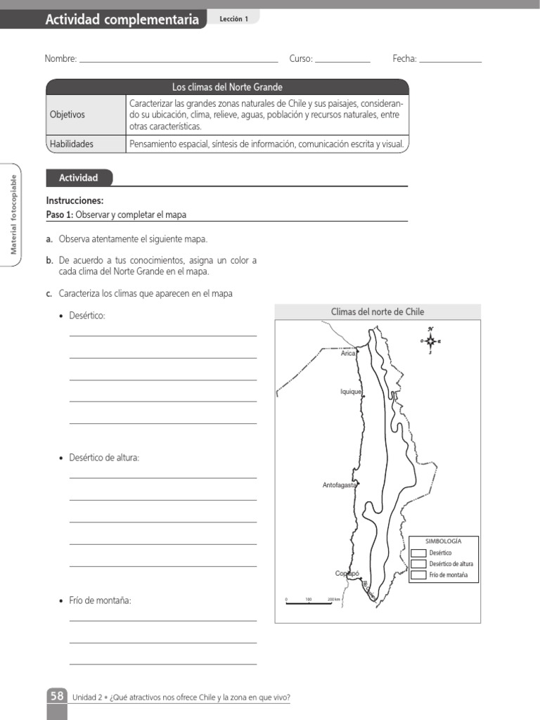 Atractivos y climas del norte de Chile | PDF