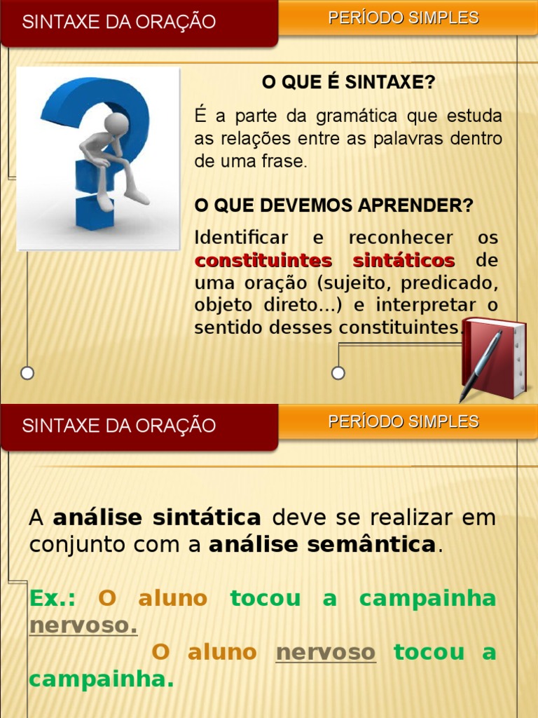 Sintaxe Da Oração Completo | PDF | Assunto (gramática) | Predicado ...