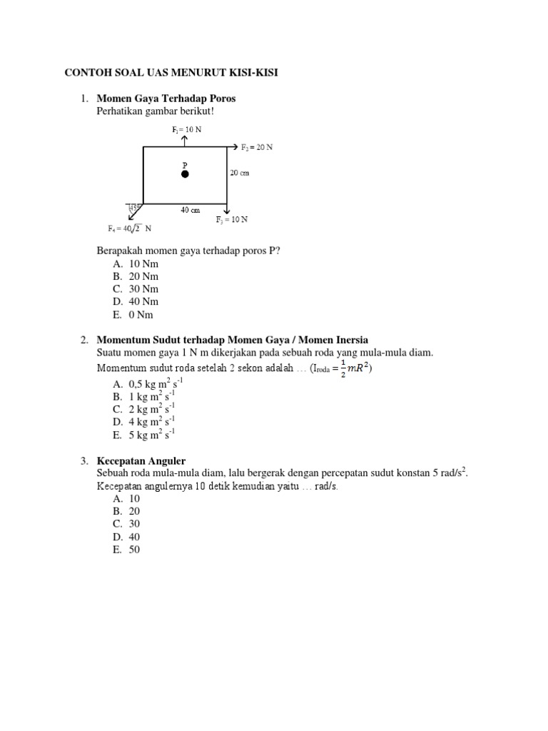 Contoh Soal Uas Fisika Kelas 11 Semester 2 | Bagikan Kelas