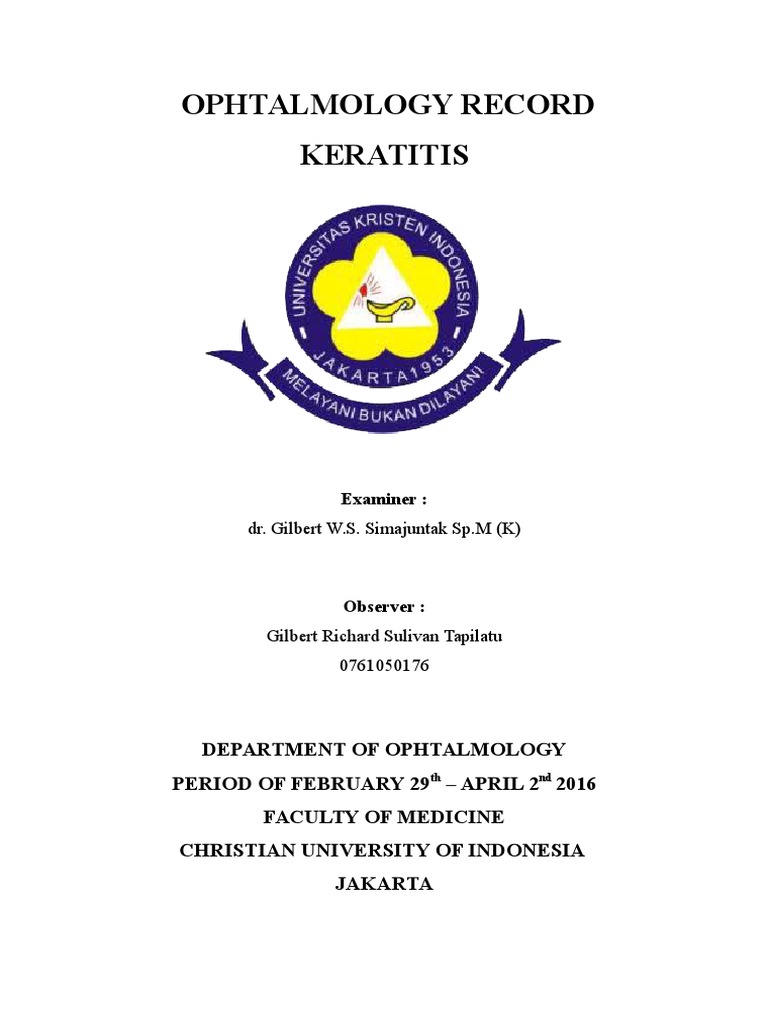 Keratitis Examination Report 2016 | PDF | Science & Mathematics