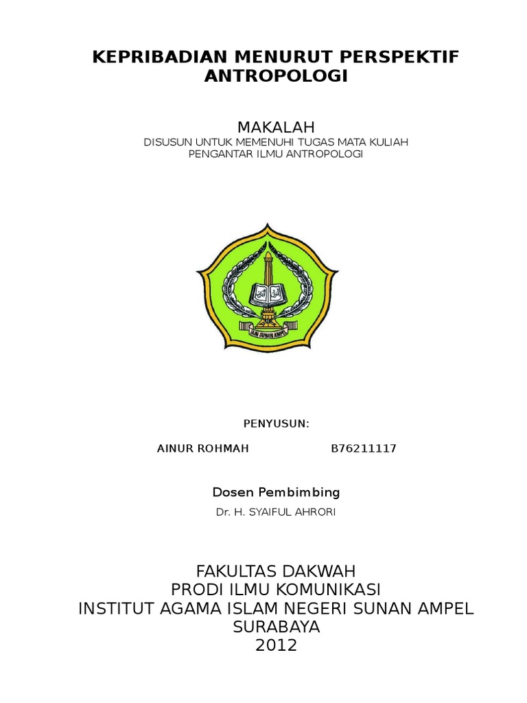 Contoh Makalah Kepribadian
