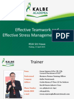 Teamwork & Stress Management RS Siti Hawa Padang 2016