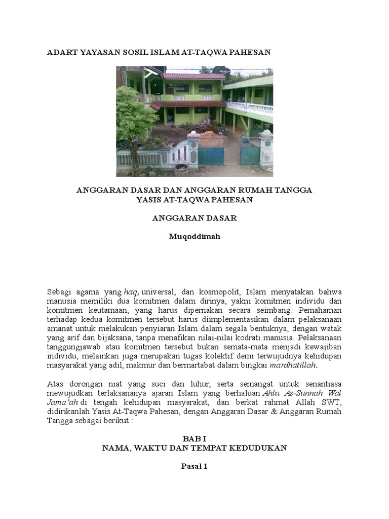 Adart Yayasan Sosil Islam At