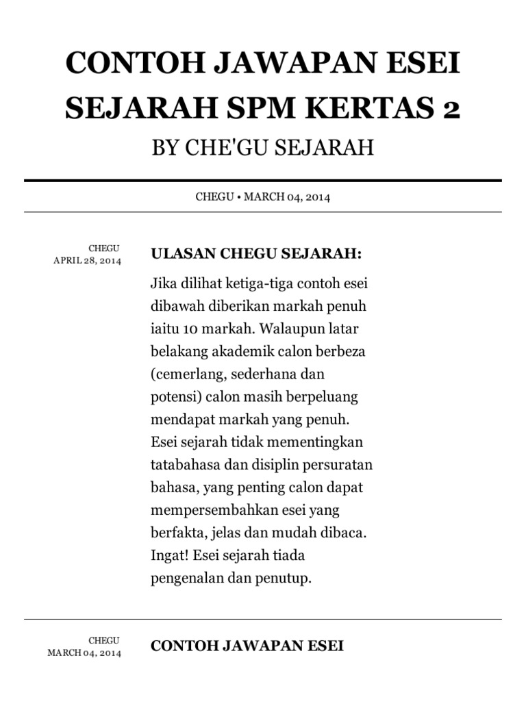Contoh Jwpn Esei Sej Spm Pdf