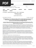 2016-06-09 Manhattan U.S. Attorney Sues New York City Department of Education for Discrimination and Retaliation at Pan American International High School (Press Release)