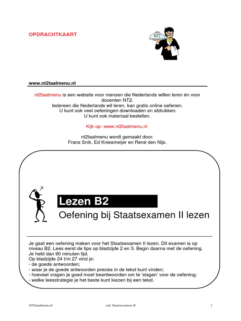 Misverstand salon Imitatie Oefening-Staatsexamen II Lezen | PDF