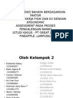 Evaluasi Resiko Bahaya Berdasarkan Faktor