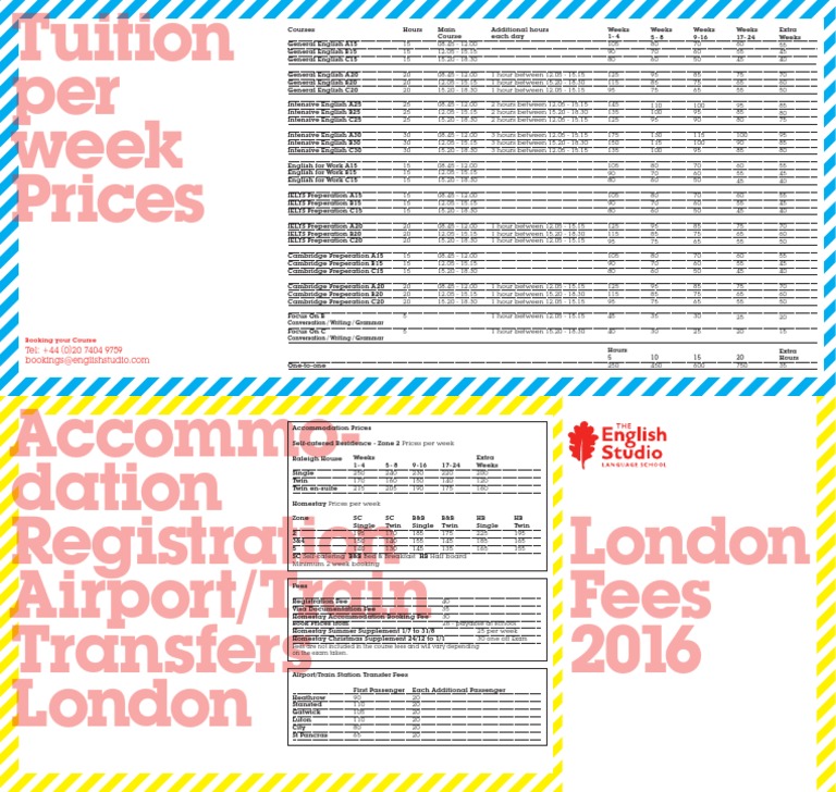 Weekly English Course Prices and Details | PDF