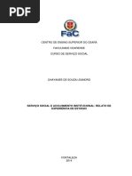 Serv Social e Acolhimento Instituc Relato de Experiencia de Estagio