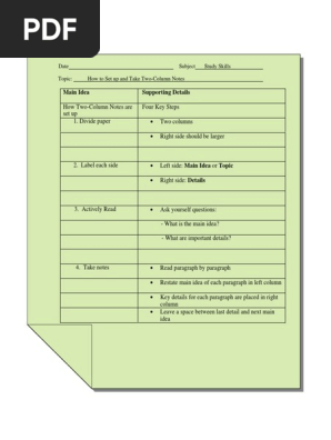 two column notes