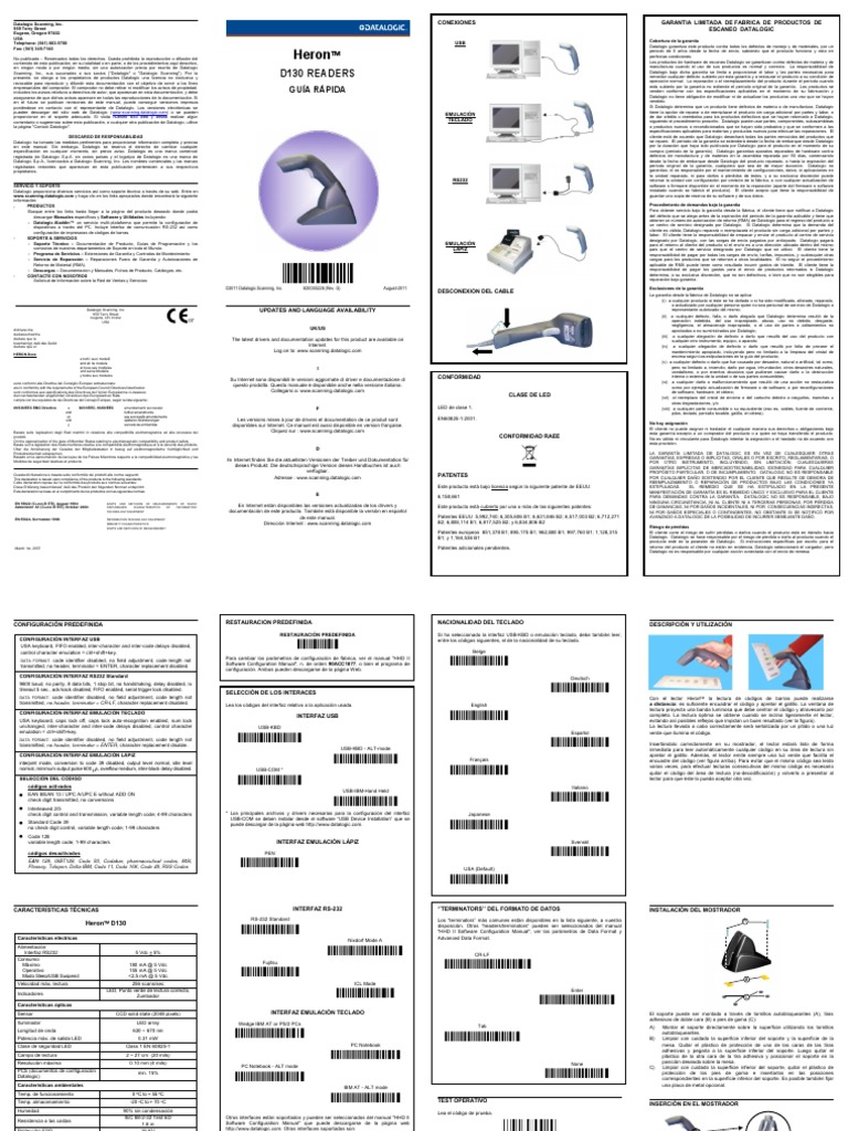 Info Reset Datalogic Software Soporte técnico