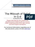 The Mitzvah of Belief in G-D: For Technical Information Regarding Use of This Document, Press CTRL and