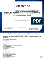 Certificado Nr33 - Newjet Tiago Doniseti de Oliveira