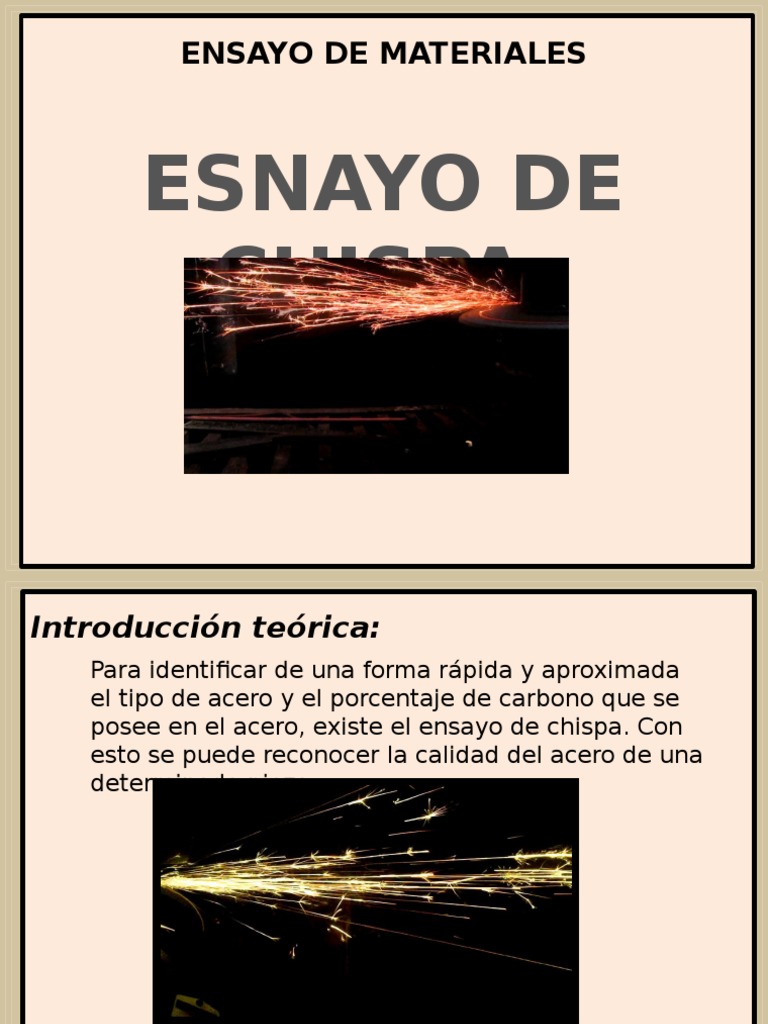 Ensayo De Chispa Pdf Acero Aluminio