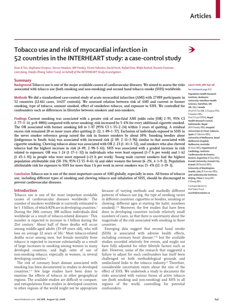 Articles: Background | PDF | Cigarette | Tobacco Smoking