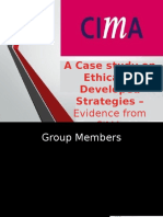 A Case Study On Ethically Developed Strategies - : Evidence From Cima
