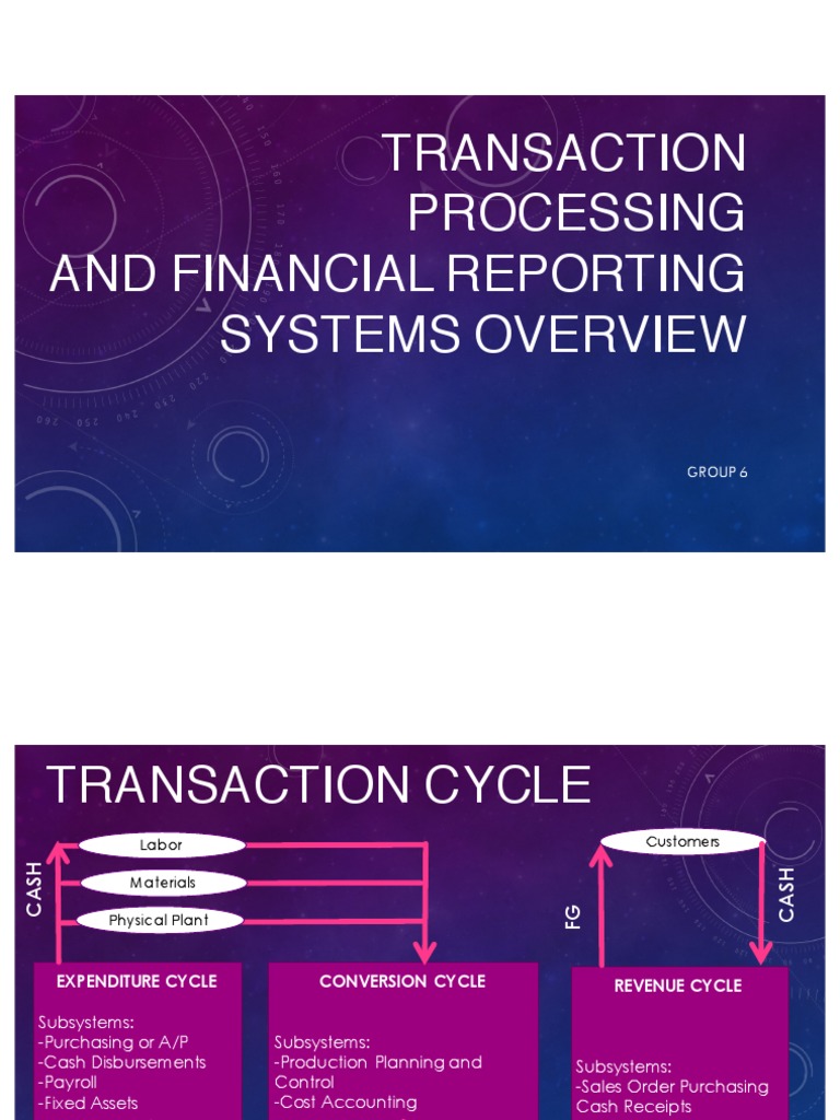 Transaction Processing and Financial Reporting Systems Overview